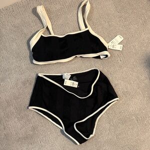 Aerie NWT White and Black Bikini